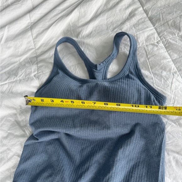 Blue Ribbed Racerback Tank Top – Size S, Athletic Workout Camisole - Picture 8 of 8